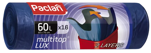 Изображение Мешки для мусора 60л Паклан мультитоп люкс завязки СеДо сп м/у, 16 шт