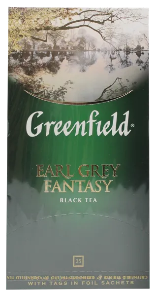 Изображение Чай черный в пакетиках Гринфилд эрл грей фентези Орими Трейд кор, 25*2 г