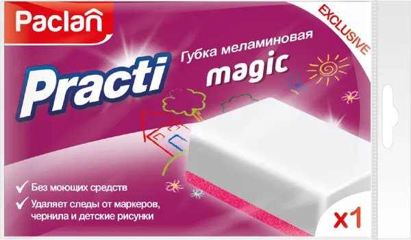 Изображение Губка для посуды Паклан практи мэджик меламин СеДо сп м/у, 1 шт