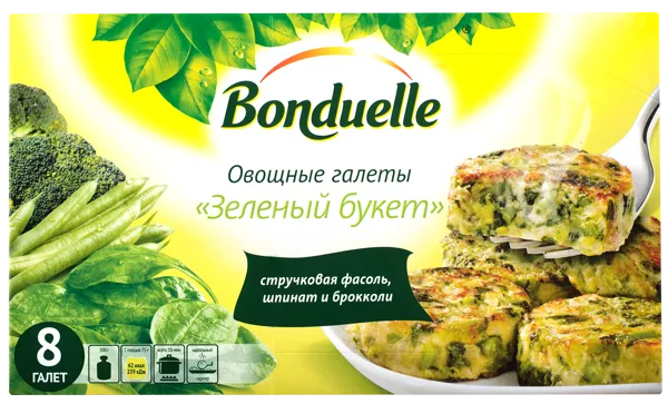 Изображение Овощные галеты замороженные Бондюэль зелёный букет Бондюэль Кубань му, 300 г