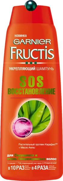 Изображение Шампунь для поврежден волос Фруктис сос восстановление Лореаль п/у, 400 мл