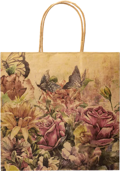 Изображение Пакет 27,5*27,5см бумажный Крафт ретро  м/у, 1 шт