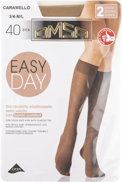 Изображение Гольфы 40 ден размер М/Л Омса изи дей карамелло Омса к/у, 2 пары