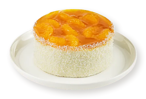 Изображение Торт бенто песочный Постный с манго-маракуйя и мандаринами СП ТАБРИС кор