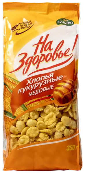 Изображение Хлопья кукурузные На здоровье медовые Кунцево м/у, 350 г
