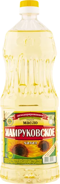 Изображение Масло подсолнечное Мамруковское раф высший сорт Мамруко п/б, 1 л