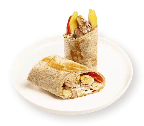 Изображение Гирос на пшеничной лепешке С курицей и картофелем фри, с соусом Дзадзыки СП ТАБРИС бум/уп, 295 г