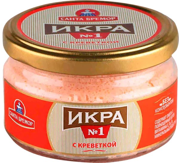 Изображение Икра мойвы Санта-Бремор с креветкой Санта Бремор СП с/б, 180 г