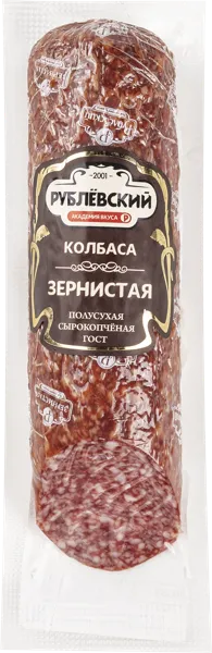 Изображение Колбаса полусухая Рублевский зернистая Рублевский МПЗ в/у 