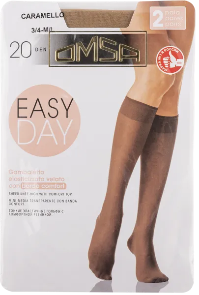 Изображение Гольфы 20 ден размер М/Л Омса изи дей карамелло Омса к/у, 2 пары