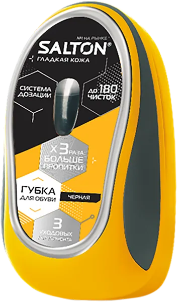Изображение Губка для гладкой кожи Салтон с дозатором черная Юпеко п/у, 1 шт