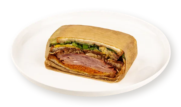 Изображение Сэндвич по-корейски С ветчиной омлетом сыром на пшеничном хлебе от бренд-шефа Табрис бум/уп, 280 г