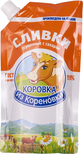 Изображение Сливки сгущенные 19% с сахаром Коровка из Кореновки Кореновский МКК м/у, 270 г