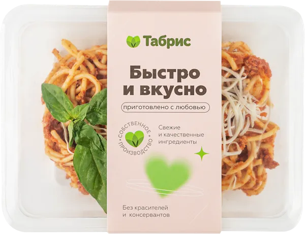 Изображение Паста Спагетти Болоньезе со свино-говяжьим фаршем СП ТАБРИС ГВУ, 300 г