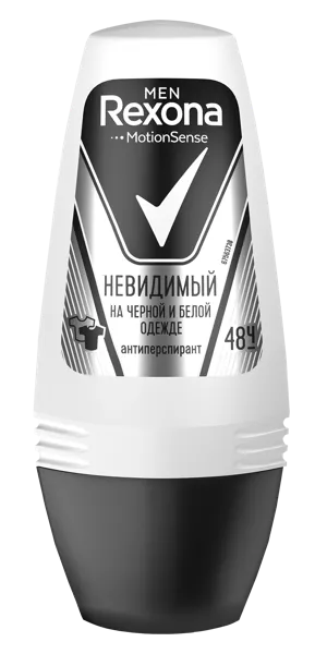 Изображение Антиперспирант шар мужской Рексона невидимый черное белое Юнилевер п/у, 50 мл