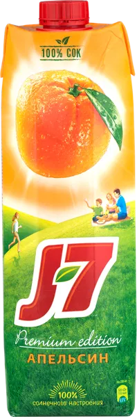 Изображение Сок с мякотью ДЖ 7 апельсин Лебедянский т/п, 0,97 л