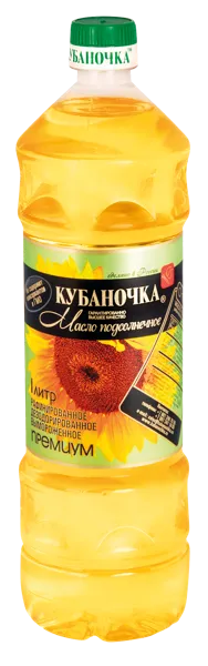 Изображение Масло подсолнечное Кубаночка рафинированное Гранд Стар п/б, 1 л