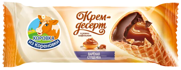 Изображение Сырок глазированный 25% в рожке Коровка из Кореновки со сгущеным молоком Кореновский МКК м/у, 40 г