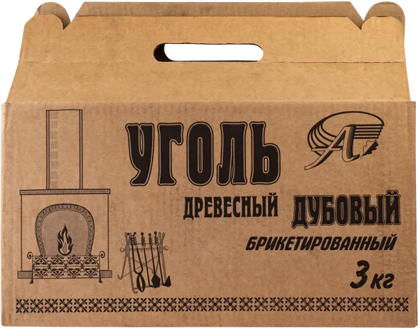 Изображение Уголь дубовый Древесный в брикетах Адис 777 к/у, 3 КГ
