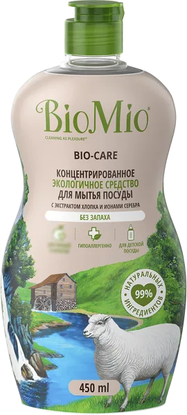 Изображение Средство для посуды и овощей Биомио БИО без запаха Капелла ООО п/у, 450 мл