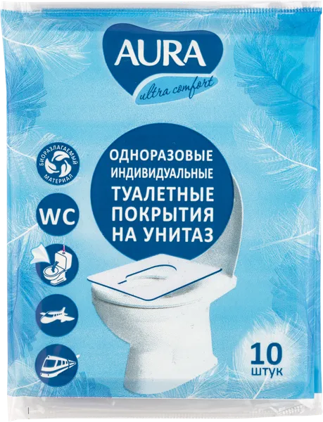 Изображение Покрытие на сиденье унитаза Аура Коттон Клаб м/у, 10 шт