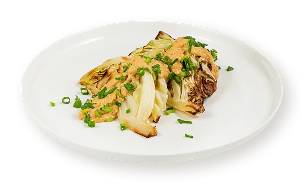 Изображение Овощи запеченная постная Капуста с соусом кимчи зеленым луком СП ТАБРИС вес 