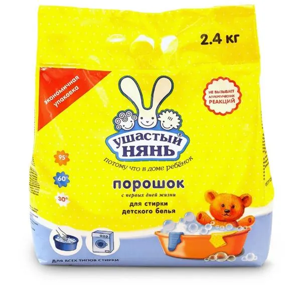 Изображение Стиральный порошок детский Ушастый нянь Невская Косметика м/у, 2,4 КГ