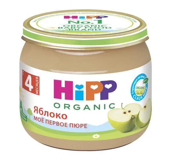 Изображение Пюре фруктовое с 4 мес Хипп Био яблоко Хипп с/б, 80 г