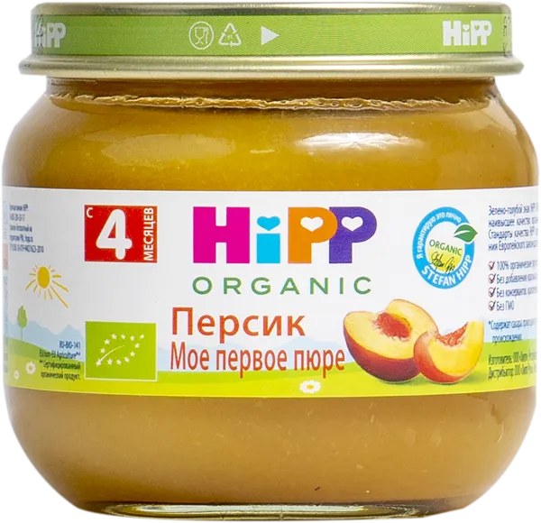 Изображение Пюре фруктовое с 4 мес Хипп БИО Мое первое пюре персик Хипп с/б, 80 г