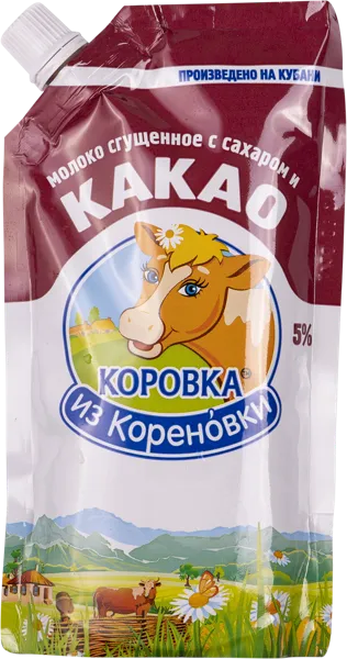 Изображение Молоко сгущенное 5% с сахаром Коровка из Кореновки какао Кореновский МКК м/у, 270 г