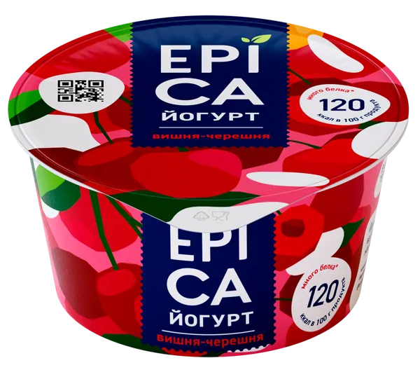 Изображение Йогурт 4,8% Эпика вишня-черешня Эрманн п/б, 130 г