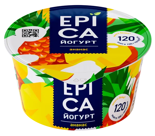 Изображение Йогурт 4,8% Эпика ананас Эрманн п/б, 130 г
