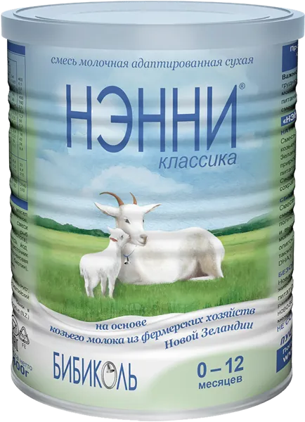 Изображение Смесь с рождения Нэнни Классик на основе козьего молока Бибиколь ж/б, 400 г