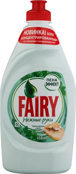 Изображение Средство для мытья посуды Фейри нежные ручки чайное дерево и мята Проктер Энд Гэмбл п/у, 450 мл