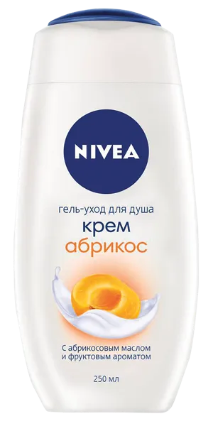 Изображение Гель для душа уход Нивея крем абрикос Байерсдорф п/у, 250 мл