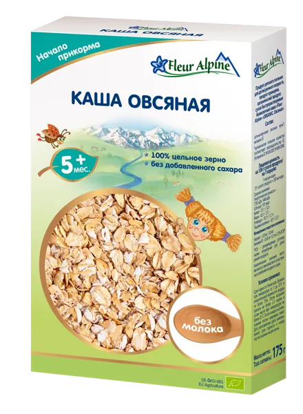 Изображение Каша с 5 мес безмолочная Флер Альпин БИО овсяная Топфер Гмбх кор, 175 г