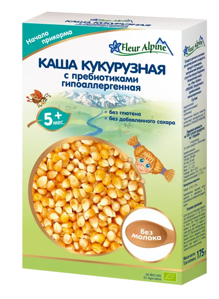 Изображение Каша с 5 мес безмолочная Флер Альпин БИО кукурузная Топфер Гмбх кор, 175 г