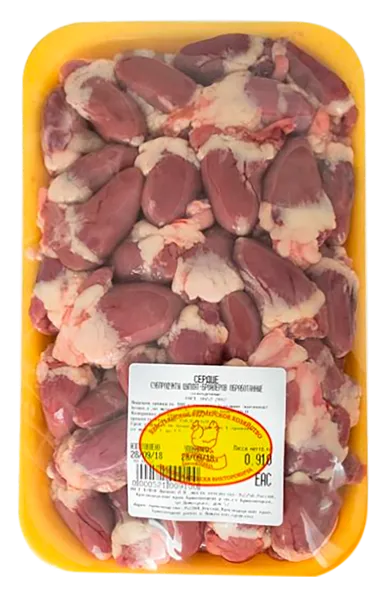 Изображение Субпродукты куриные охл. КФХ Лычкин сердце ИП Лычкин А.В. лоток 