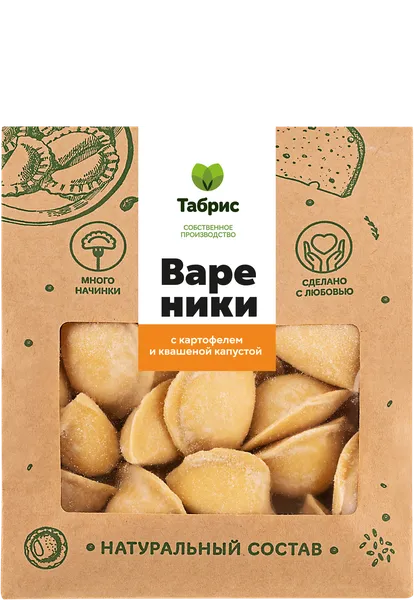 Изображение Вареники замороженные С картофелем и квашеной капустой СП ТАБРИС м/у, 500 г