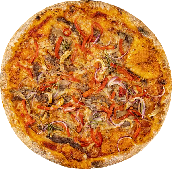 Изображение Пицца на томатном соусе Пиканте Табрис с говядиной и перцем острая СП ТАБРИС карт/уп, 590 г