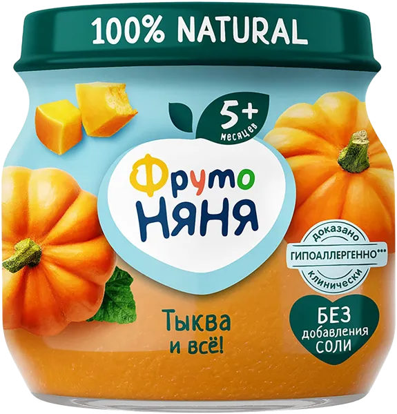 Изображение Пюре овощное с 5 мес Фрутоняня тыква Прогресс с/б, 80 г