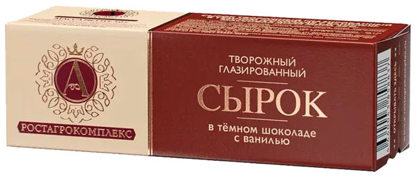 Изображение Сырок творожный 5% в темном шоколаде А.РостАгроКомплекс с ванилью РостАгроКомплекс кор, 50 г