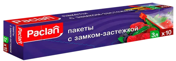Изображение Пакет 3л для продуктов Паклан с замком-застежкой СеДо сп к/у, 10 шт