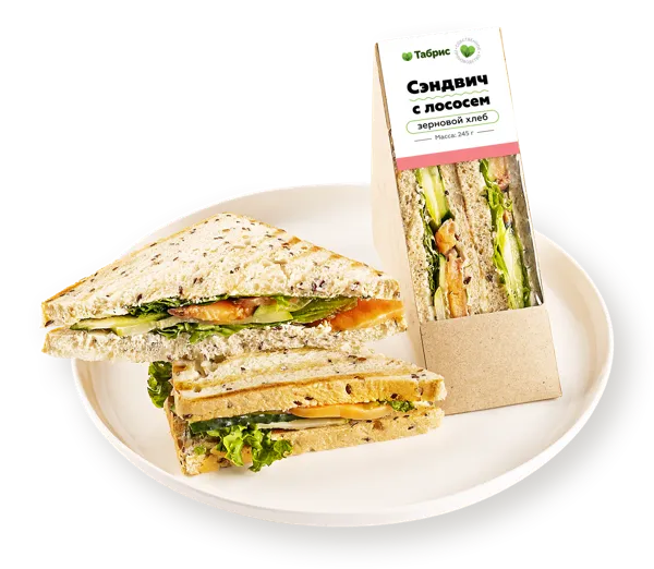 Изображение Сэндвич на зерновом хлебе С форелью с творожным сыром СП ТАБРИС карт/уп, 245 г