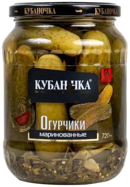 Изображение Огурцы маринованные Кубаночка Гранд Стар с/б, 720 г