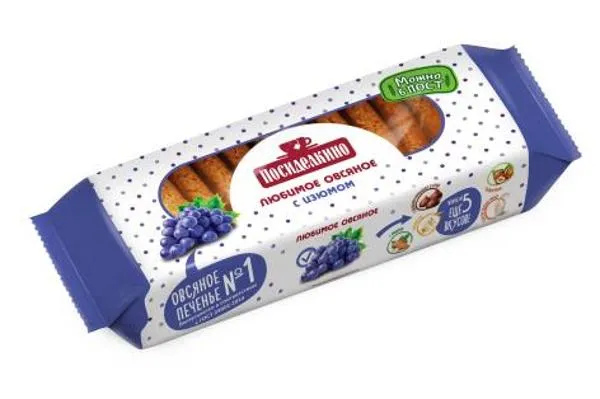 Изображение Печенье овсяное Посиделкино с изюмом Любимый край м/у, 310 г