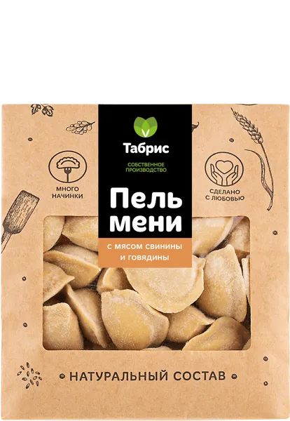Изображение Пельмени замороженные со свининой и говядиной СП ТАБРИС м/у, 500 г