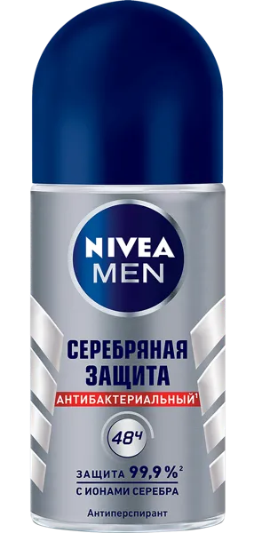 Изображение Антиперспирант шар мужской Нивея серебрянная защита Байерсдорф с/б, 50 мл