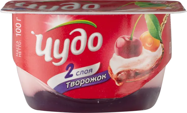 Изображение Творог 4% Чудо вишня черешня ВБД п/б, 100 г