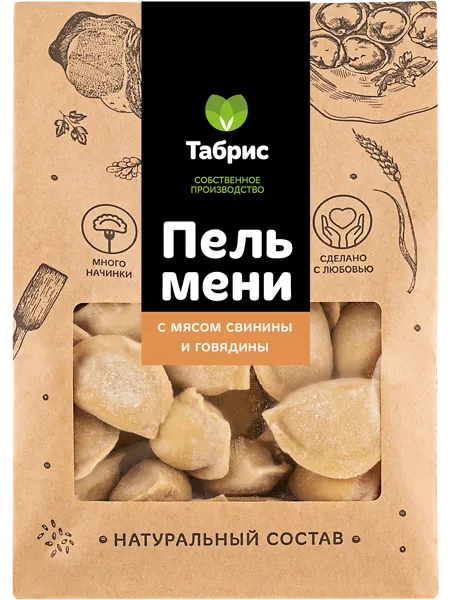 Изображение Пельмени замороженные с мясом свинины и говядин СП ТАБРИС м/у, 1000 г